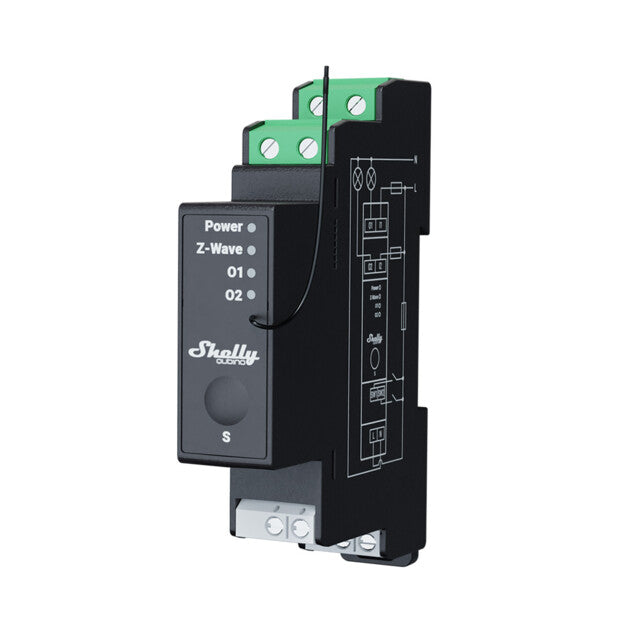 SHELLY Wave PRO 2PM Spínací modul na DIN lištu SHELLY Wave PRO 2PM Spínací modul na DIN lištu